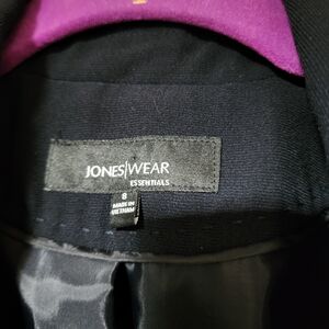 Jones New York Classic Black Polyester Blazer Sz 8 & Mdi Skirt Sz 4